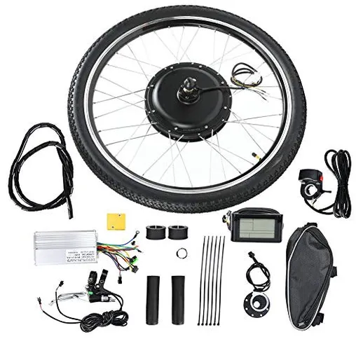 BTIHCEUOT Kit Ruota Bici elettrica, Bici elettrica 48V 1000W Kit conversione Motore mozzo...