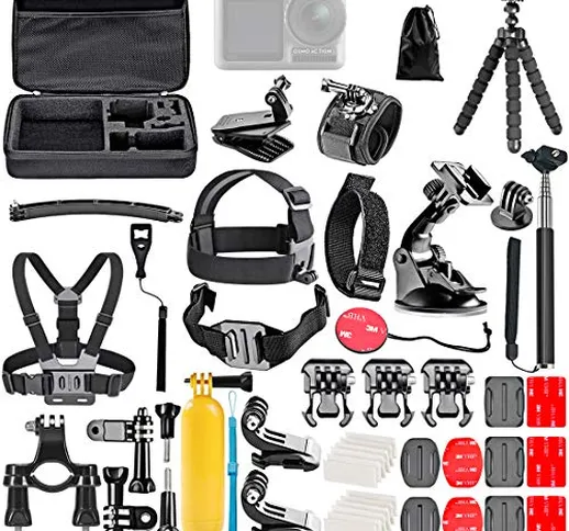 Polai 50-in-1 Accessori Kit per DJI OSMO Action Camera - Custodia, Bastone, Tripod, Holder...