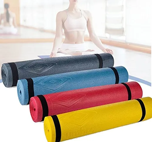 Bakaji Tappetino Yoga Antiscivolo 175 x 60 cm Alta Densità Materassino Tappeto Allenamento...