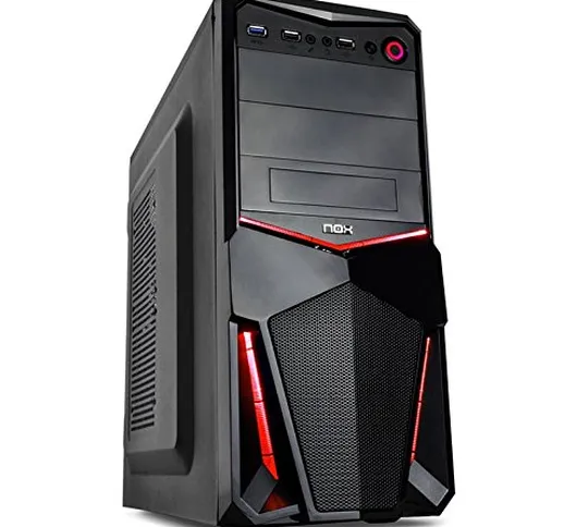 Nox PAX - NXPAX - Caja PC, ATX, USB 3.0, Color Negro Rojo