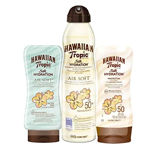 Hawaiian Tropic - Silk Hydration Pack - Crema solare SPF 50 Lozione + Idratazione della se...