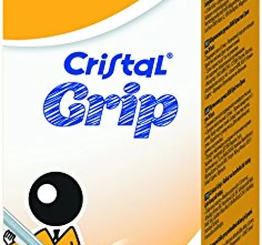 Bic Cristal Grip 8317032 Punta Media 1,0 mm Confezione 20 Penne Colore Blu