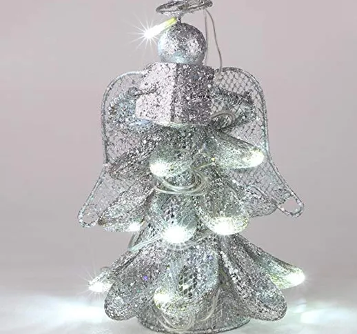 Christmas Concepts® 8 Pollici in Metallo sbalorditivo Albero di Natale Top Angelo con luci...