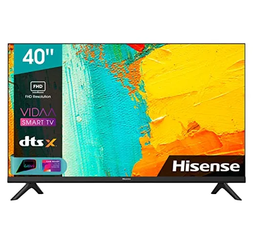 Hisense 40" LED Full HD 40A4FG, Smart TV VIDAA 4.2, Audio 2.0 14W, Controlli vocali Alexa,...