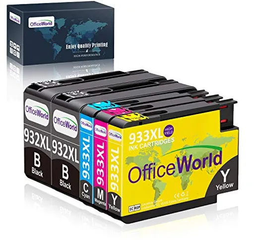 OfficeWorld 932 933 Compatibile Cartucce Sostituzione per HP 932XL 933XL Alta capacità Com...