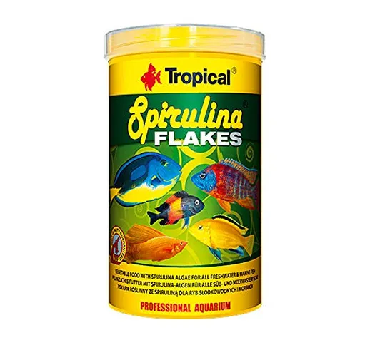 Tropical Spirulina Flakes Cibo per aquariophilie 250 ml Set di 3