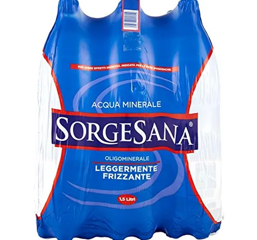 Sorgesana - Acqua Minerale, Leggermente Frizzante 1.5L (Confezione da 6)