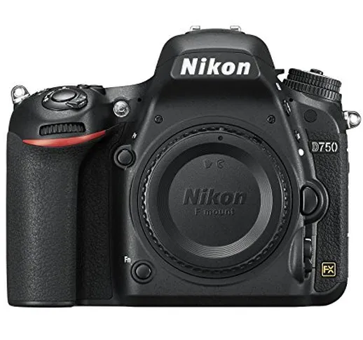 Nikon D750 Body Fotocamera Reflex Digitale, 24,3 Megapixel, Lexar SD 16 GB [Nital card: 4...