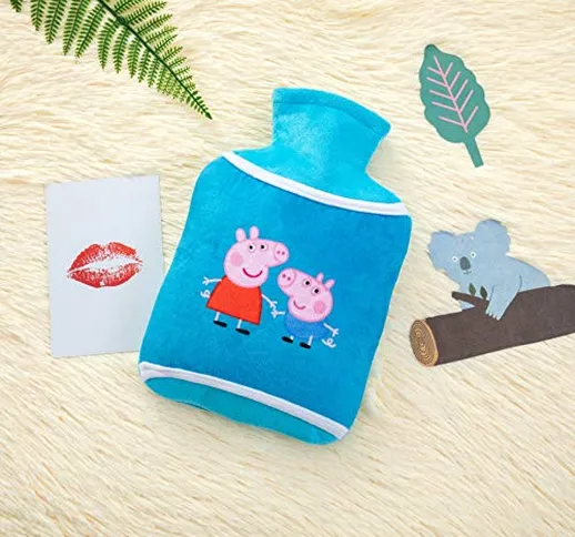 Cartoon Blue Hot Water Bottle Winter New Water Injection Warm Water Bag Thickened Explosio...