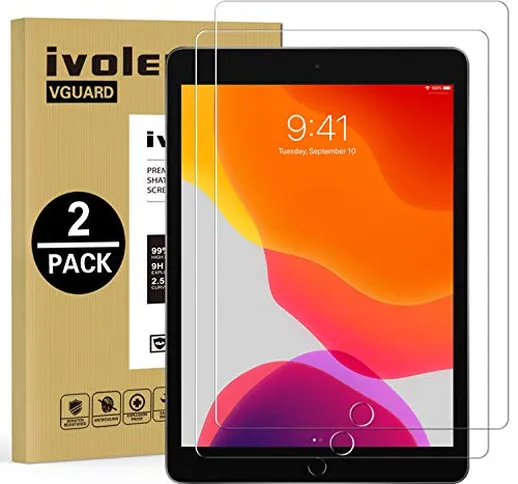 iVoler 2 Pezzi Pellicola Vetro Temperato per iPad 10.2 Pollici 2021/2020 / 2019 (9a / 8a /...