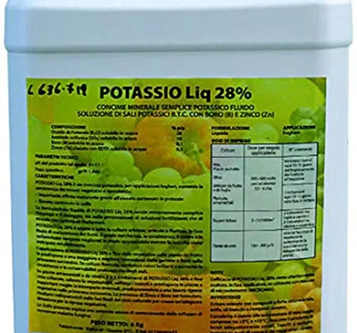 VIALCA CONCIME POTASSIO Liquido 28% CONCIME per OLIVO Fiori E ORTO POTASSICO (LT.1)