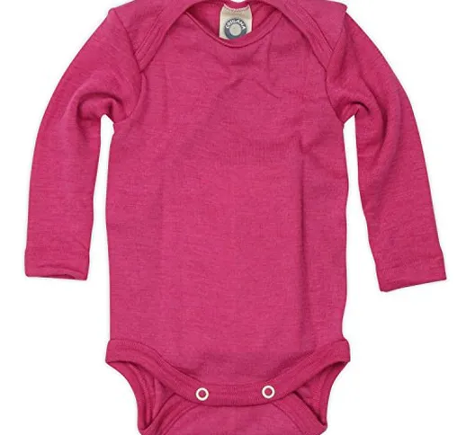 Cosilana - Body per neonato, 70% lana, 30% seta, taglia 74, colore: Rosa