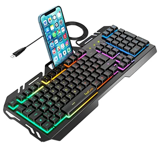 Tastiera, TedGem Tastiera Gaming, PC Tastiera, LED Tastiera Retroilluminata, USB Gaming Ke...
