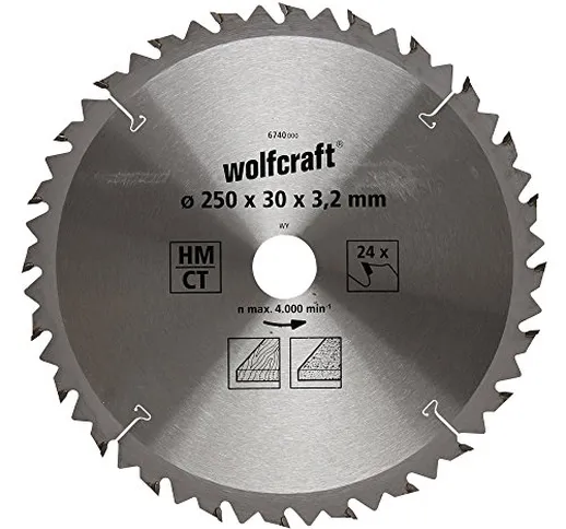 Wolfcraft 6740000 Lama per Seghe Circolari, 30 x 3,2 mm, ø 250 mm