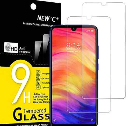 NEW'C 2 Pezzi, Vetro Temperato per Xiaomi Redmi Note 7, Note 7 Pro, Note 7s, Pellicola Pro...