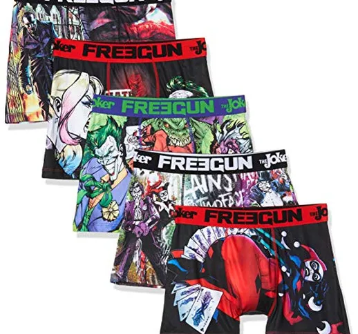 FREEGUN Lot De 5 Boxer dc Comics Pantaloni, Multicolore (Multicolor G1), Small (Pacco da 5...
