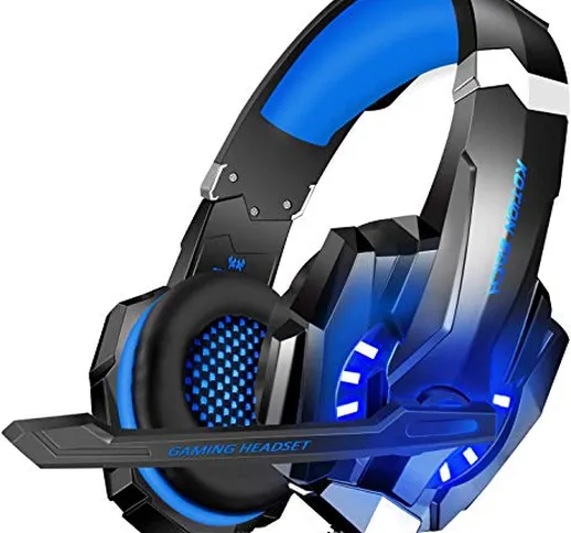 Cuffie Gaming per PS4, Cuffie da Gioco con Leggero Over Ear Cuffie Microfono LED Controllo...