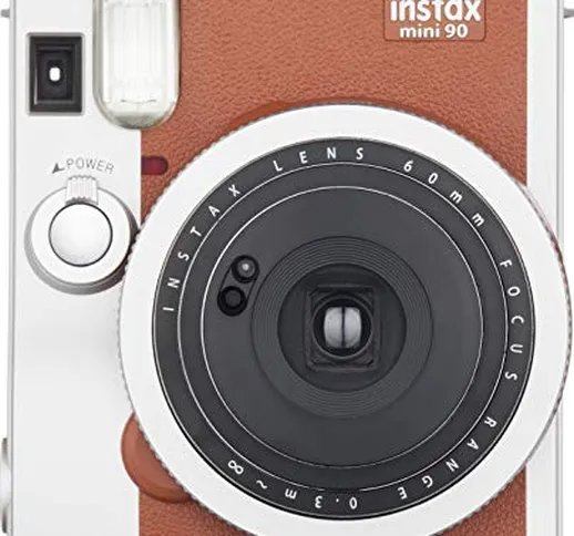 Fujifilm Instax Mini 90 Brown Fotocamera Istantanea per Stampe Formato 62 x 46 mm, Marrone...
