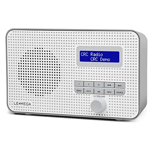 LEMEGA DR1 Radio Digitale Portatile DAB/DAB+/FM con RDS,Doppia Sveglia, Sleep/Snooze,20 St...