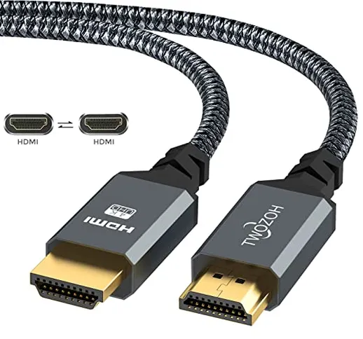 Twozoh Cavo HDMI 4K 10M, Nylon Intrecciato Cavo HDMI 2.0 Supporta 4K 60Hz HDR 2.0/1.4a, Vi...