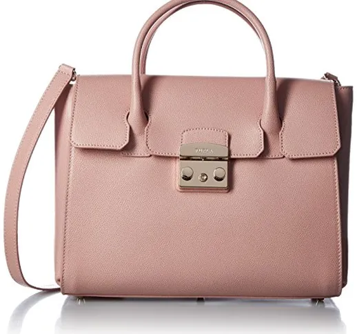 FURLA Metropolis Medium Satchel - Borse a secchiello Donna, Pink (Moonstone), 11x19x24 cm...