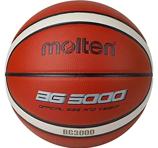 Molten Bg3000 Pallone Da Basket Per Interni Ed Esterni, In Finta Pelle, Misura 6, Arancion...