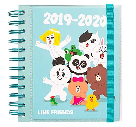 Erik® - Diario Scuola con Planner Giornaliero 2019/2020, 10 mesi, 14x16 cm - Line Friends