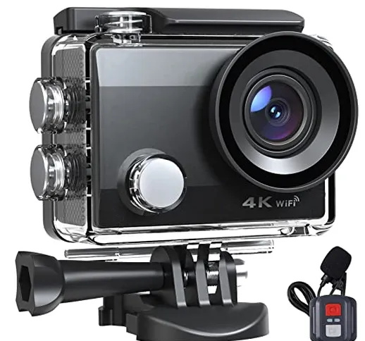 Action Cam 20MP 4K WiFi Fotocamera Impermeabile Videocamera 40M Fotocamera Subacquea EIS A...