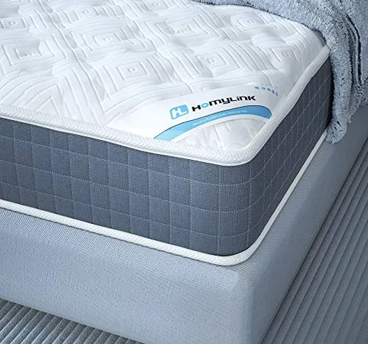 HomyLink Materasso a molle insacchettate in memory foam, singolo matrimoniale a 9 zone, or...