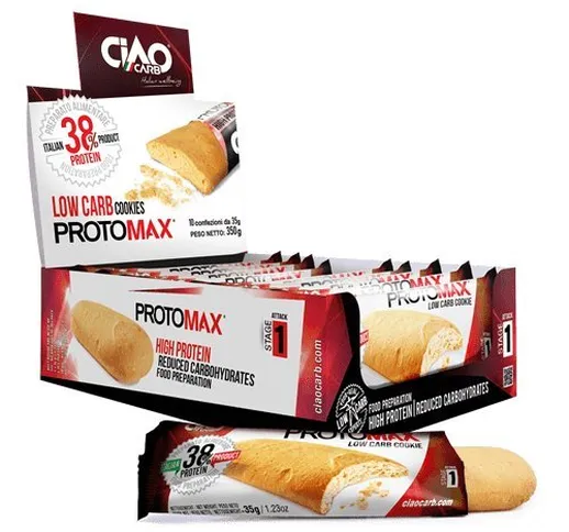 Ciao Carb ProtoMax Low carb Cookies High Protein box da 10x35 g. gusto Albicocca
