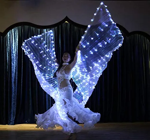 roroz Ali di Iside di Danza del Ventre, Ali LED, Ali Arcobaleno A Flash A 360°, Costume di...