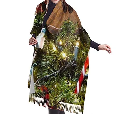 Mahada - Sciarpa calda da donna, sciarpa, sciarpa, sciarpa, scialle, decorazione albero di...