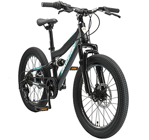 BIKESTAR MTB Mountain Bike Sospensione Completa per Bambini 6 Anni | Bicicletta 20 Pollici...