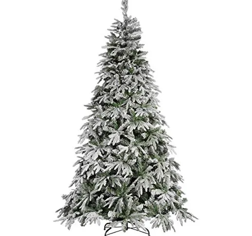 Mazzeo Albero di Natale 240 cm Carpino Bianco innevato Neve Artificiale e folto