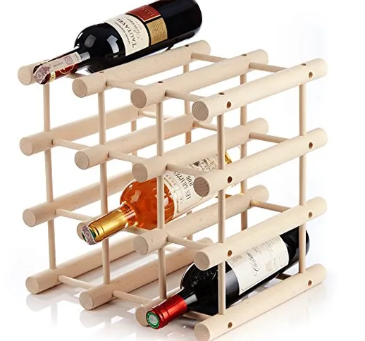 In legno autoportante controsoffitto cantinetta per 12 bottiglie – modulare espandibile pe...