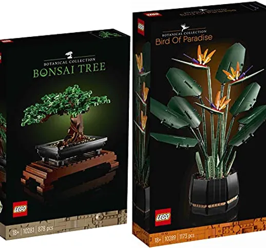 Lego 10281 Bonsai Albero & 10289 - Set di 2 fiori di uccello del paradiso