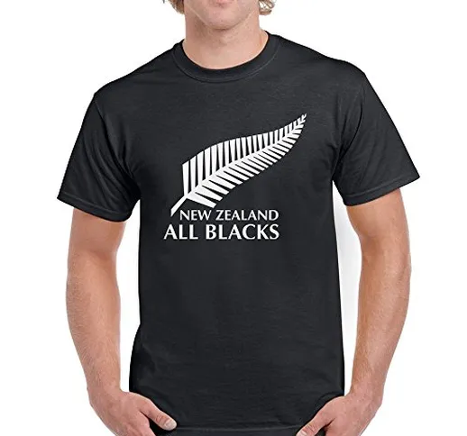 One Side New Zealand All Blacks maglietta squadra nazionale di rugby t-shirt Unsex, Uomo,...