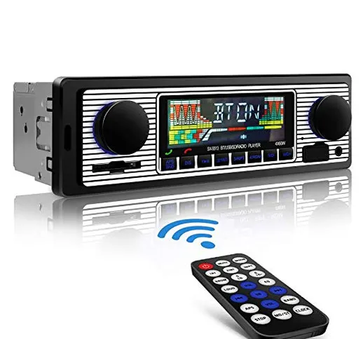 Aigoss Autoradio Bluetooth Vivavoce Stereo Auto Audio Ricevitore MP3 Microfono Integrato P...