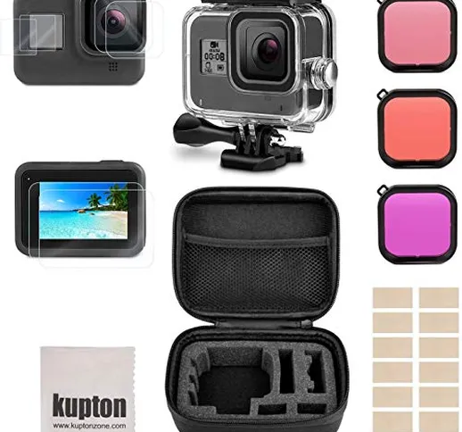 Kupton Kit di Accessori compatibile con GoPro 8 Black include Custodia Impermeabile+Protez...
