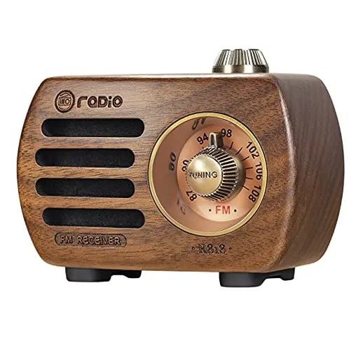 PRUNUS R-818 Radio Vintage Legno,Radio Portatile con altoparlante Bluetooth, mini radio FM...
