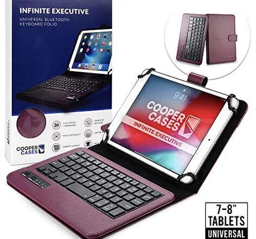 Custodia Tablet 7-8 Pollici Tastiera Wireless, Cover Protettiva Cooper Infinite Executive...