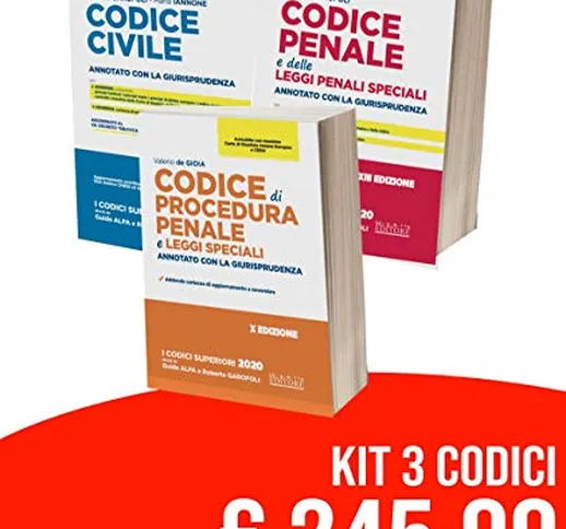 Kit Codici Esame Avvocato 2020: Codice civile-Codice penale -Codice di procedura penale e...