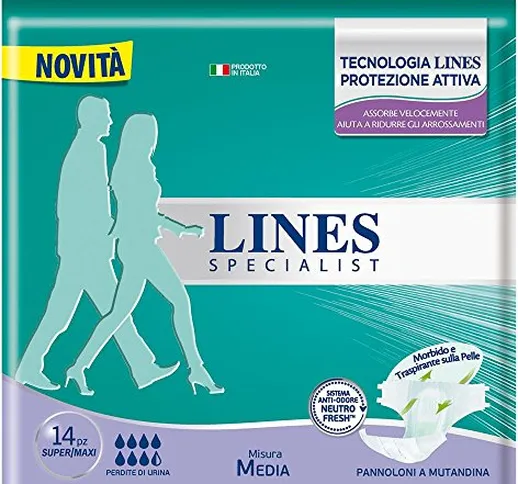 Lines Specialist Pannolone a Mutandina Media, 14 Pezzi