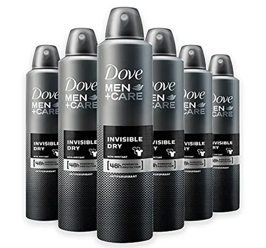 Dove Men+Care DMC Deodorante Spray Uomo Invisible Dry, 6 Pezzi da 250 ml