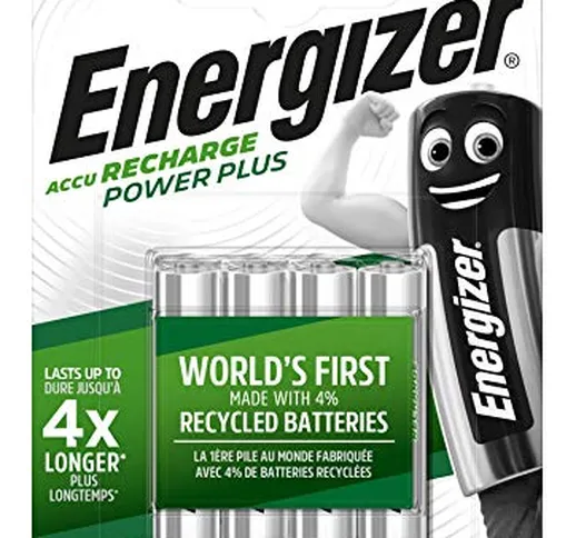 Energizer - Batteria ricaricabile, Power Plus, AAA, hr03, 1,2 V, 700 mAh, 4 pezzi