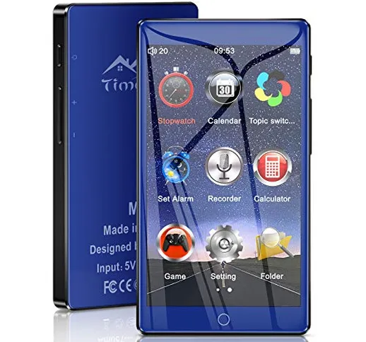 Timoom M7 Lettore MP3 Bluetooth 5.0 Full Touch Schermo da 4.0" 16GB MP4 HIFI Suono senza p...