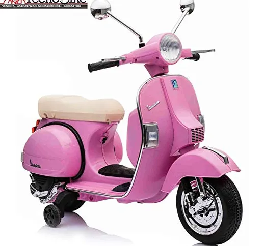 Tecnobike Shop Moto Scooter Elettrico per Bambini Ufficiale Piaggio Vespa PX 150 12V con R...