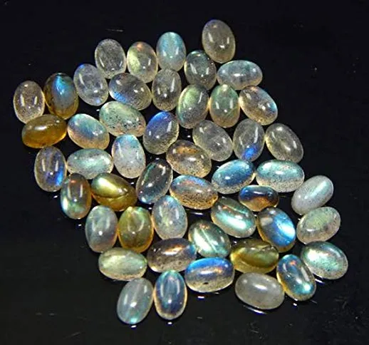 Jewel Beads Natural Beautiful jewellery 4x6 mm Lot of Stunning 49 Pieces Labradorite Briol...