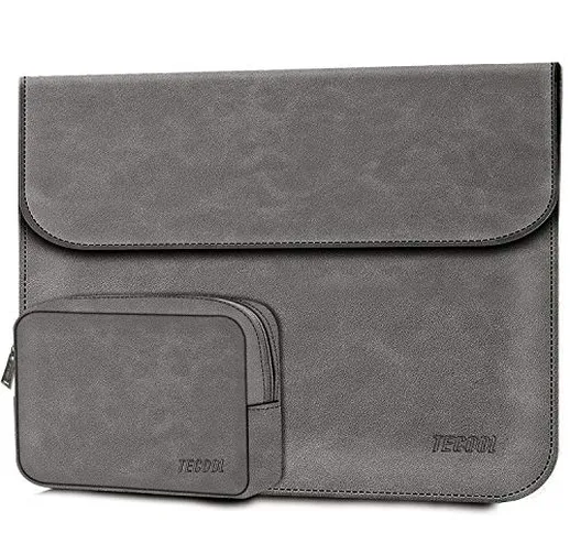 TECOOL 13 Pollici Custodia PC Portatile, Borsa Sleeve Protettiva in Ecopelle per MacBook A...