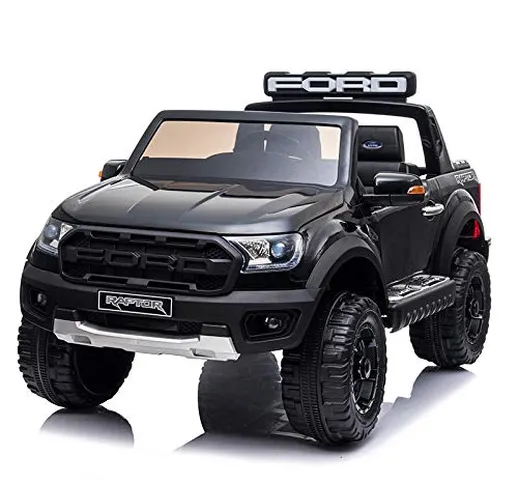 Mondial Toys Auto ELETTRICA per Bambini Ford Ranger Raptor 12V Pick UP 2 POSTI SEDILI in P...
